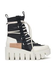 United Nude Trzewiki Grip Desert LO 11034510165 Czarny. Czarne botki United Nude, bez wzorów, ze skóry, bez obcasa, na koturnie, bez zapięcia. Za 1,579.00 zł.