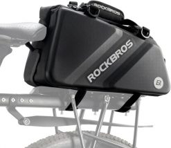 Torba rowerowa Rockbros na bagażnik. Czarne torby na ramię ROCKBROS, bez wzorów, z materiału, na ramię, duże, bez dodatków. Za 221.99 zł.