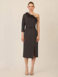 APART Sukienka w kolorze czarnym rozmiar: 44. Czarne sukienki Apart, bez wzorów, ze skóry, bez kołnierzyka, bez ramiączek, midi. Za 399.45 zł.