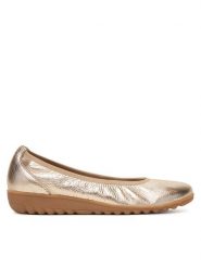 Caprice Baleriny 9-22161-44 Złoty. Żółte baleriny Caprice, bez wzorów, ze skóry, bez obcasa. Za 269.99 zł.