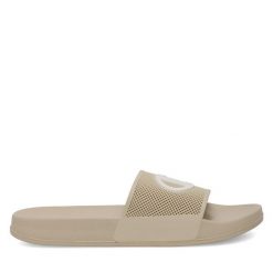 Klapki Champion. Brązowe klapki Champion, bez wzorów, bez obcasa. Za 59.99 zł.