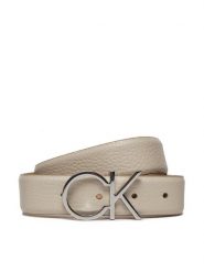 Calvin Klein Pasek Damski Ck Logo Belt 3.0 Pebble K60K611903 Écru. Paski Calvin Klein, bez wzorów, ze skóry. Za 159.99 zł.