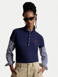 Polo Ralph Lauren Polo 211B18200005 Granatowy Slim Fit. Niebieskie koszulki polo Polo Ralph Lauren, xl, bez wzorów, bez kołnierzyka, bez ramiączek. Za 639.99 zł.