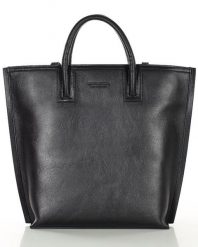 Ekskluzywna torba shopper do pracy skórzana premium MARCO MAZZINI czarna. Czarne shopper bez wzorów, ze skóry, biznesowe, bez dodatków. Za 1,150.99 zł.