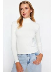 Trendyol Koszulka w kolorze białym rozmiar: XL. Białe bluzki Trendyol, xl, bez wzorów, bez kołnierzyka, bez ramiączek. Za 48.39 zł.