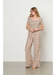 &Co Woman Spodnie "Avery" w kolorze beżowo-jasnobrązowym rozmiar: 3XL. Brązowe spodnie materiałowe &Co Woman, xl, bez wzorów, z materiału, z podwyższonym stanem. Za 184.89 zł.