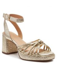 Clarks Sandały Ritzy75 Faye 26176328 Złoty. Żółte sandały Clarks, bez wzorów, ze skóry, bez obcasa, na słupku, bez zapięcia. Za 539.99 zł.