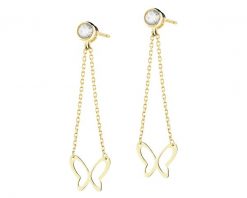 Złote kolczyki z cyrkoniami - motyle. Żółte kolczyki Apart, z cyrkonią, złote. Za 1,349.00 zł.