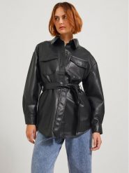 JJXX Kurtka z imitacji skóry Luna 12204642 Czarny Regular Fit. Czarne kurtki JJXX, xl, bez wzorów, ze skóry, bez kaptura. Za 169.99 zł.