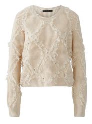 Oui Sweter w kolorze beżowym rozmiar: 40. Brązowe swetry Oui, z aplikacjami, z wełny, bez ramiączek. Za 217.99 zł.