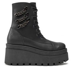 Botki Altercore. Czarne botki Altercore, bez wzorów, bez obcasa, na koturnie, bez zapięcia. Za 799.99 zł.