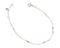 Bransoletka z różowego i białego złota z diamentem - 0,005 ct - próba 585. Białe bransoletki Apart, z diamentem, złote. Za 1,690.00 zł.