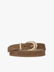 Rudy pasek ze skóry welurowej. Brązowe paski Ryłko, bez wzorów, z jeansu, eleganckie. Za 129.99 zł.