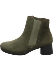 Think! Skórzane botki w kolorze khaki rozmiar: 36. Brązowe botki Think!, bez wzorów, bez obcasa, bez zapięcia. Za 338.21 zł.