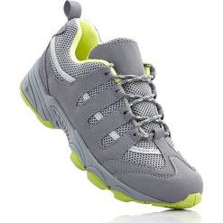 Kozaki trekkingowe bonprix szary - limonka. Szare obuwie sportowe bonprix, z materiału, bez zapięcia. Za 89.99 zł.