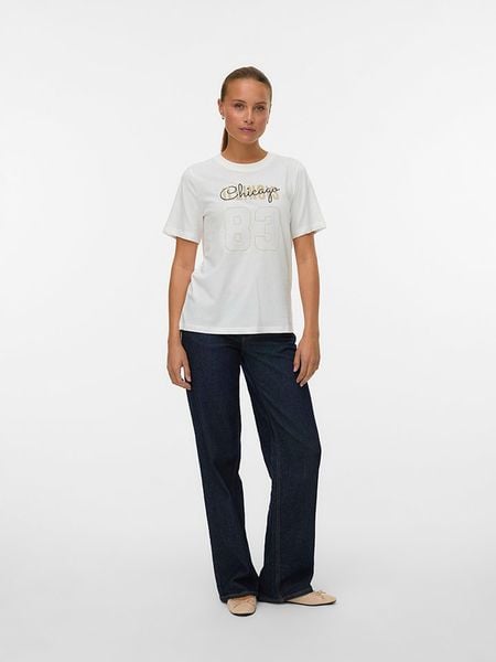 Vero Moda Koszulka w kolorze białym rozmiar: XL. Białe bluzki Vero Moda, xl, bez wzorów, z bawełny, bez kołnierzyka, bez ramiączek. Za 52.55 zł.