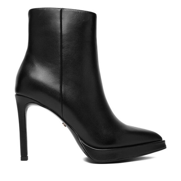 Botki GINO ROSSI. Czarne botki Gino Rossi, bez wzorów, bez obcasa, na szpilce, bez zapięcia. Za 329.99 zł.