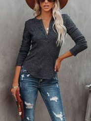 Milan Kiss Koszulka w kolorze antracytowym rozmiar: S. Czarne bluzki Milan Kiss, s, bez wzorów, bez kołnierzyka, bez ramiączek. Za 130.99 zł.