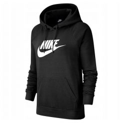 Bluza Z Kapturem Damska NSW Essential. Czarne bluzy Nike, bez wzorów, z kapturem. Za 306.99 zł.