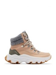 Sorel Skórzane botki "Kinetic" w kolorze beżowym rozmiar: 38. Brązowe botki Sorel, bez wzorów, z materiału, bez obcasa, na platformie, bez zapięcia. Za 304.49 zł.