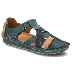 Zielone Sandały Armodo Stylowe Obuwie Damskie. Zielone sandały Armodo, bez wzorów, eleganckie, bez obcasa, na obcasie, bez zapięcia. Za 269.00 zł.