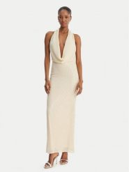 Bardot Sukienka wieczorowa Nola 59814DB2 Beżowy Slim Fit. Brązowe sukienki Bardot, bez wzorów, z syntetyku, wizytowe, bez kołnierzyka, bez ramiączek. Za 819.99 zł.