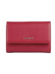 COCCINELLE Skórzany portfel w kolorze bordowym - 14 x 10 x 4 cm rozmiar: onesize. Czerwone portfele Coccinelle, bez wzorów, z materiału. Za 431.47 zł.
