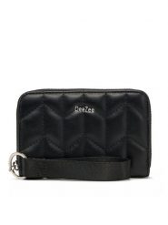 DeeZee Duży Portfel Damski W22062 Czarny. Czarne portfele DeeZee, bez wzorów, ze skóry. Za 49.99 zł.