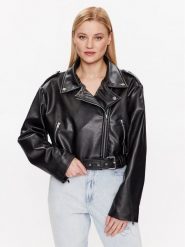 Gina Tricot Kurtka z imitacji skóry Amalia 19206 Czarny Regular Fit. Czarne kurtki Gina Tricot, xl, bez wzorów, ze skóry, bez kaptura. Za 229.99 zł.