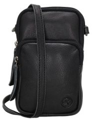 HIDE & STITCHES Skórzana torebka w kolorze czarnym na telefon - 10 x 17,5 x 4 cm rozmiar: onesize. Czarne torby na ramię HIDE & STITCHES, bez wzorów, z materiału, przez ramię, bez dodatków. Za 184.46 zł.