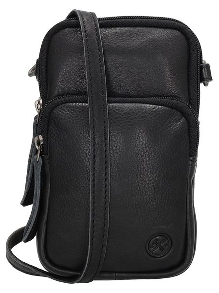 HIDE & STITCHES Skórzana torebka w kolorze czarnym na telefon - 10 x 17,5 x 4 cm rozmiar: onesize. Czarne torby na ramię HIDE & STITCHES, bez wzorów, z materiału, przez ramię, bez dodatków. Za 144.24 zł.