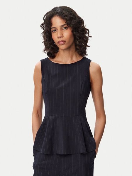 French Connection Bluzka Alia 729F3 Granatowy Slim Fit. Niebieskie bluzki French Connection, bez wzorów, z syntetyku, bez kołnierzyka, bez ramiączek. Za 318.99 zł.