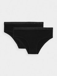 4F Bielizna figi (2-pack) damskie - czarne XS. Czarna figi 4f, xs, bez wzorów, z bawełny. W wyprzedaży za 29.99 zł.