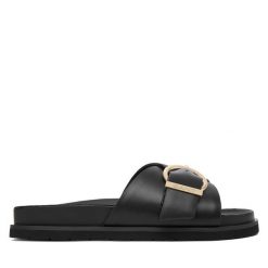 Klapki Gant. Czarne klapki GANT, bez wzorów, bez obcasa. Za 459.99 zł.