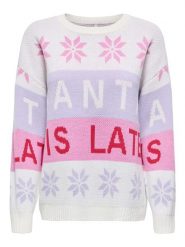 ONLY Sweter w kolorze biało-lawendowo-różowym rozmiar: S. Białe swetry Only, s, bez wzorów, bez ramiączek. Za 86.99 zł.