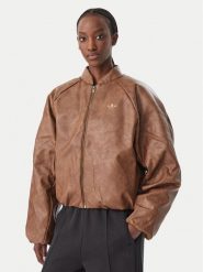 Adidas Kurtka z imitacji skóry Sst KR9573 Brązowy Loose Fit. Brązowe kurtki Adidas, s, bez wzorów, ze skóry, bez kaptura. Za 799.99 zł.