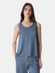 Marella Bluzka Emme by Marella Nembi 2615161011 Granatowy Regular Fit. Niebieskie bluzki Marella, bez wzorów, z wiskozy, bez kołnierzyka, bez ramiączek. Za 275.99 zł.