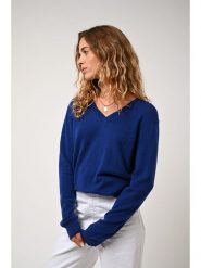 AUTHENTIC CASHMERE Kaszmirowy sweter "Gardoria" w kolorze niebieskim rozmiar: XL. Niebieskie swetry AUTHENTIC CASHMERE, xl, bez wzorów, z kaszmiru, bez ramiączek. Za 373.35 zł.
