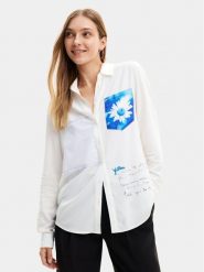 Desigual Koszula Genova 24SWCW21 Biały Regular Fit. Białe koszule Desigual, l, bez wzorów, z wiskozy, bez kołnierzyka, bez ramiączek. Za 229.99 zł.