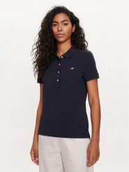 Gant Polo Shield 4200870 Granatowy Slim Fit. Niebieskie koszulki polo GANT, l, bez wzorów, z bawełny, bez kołnierzyka, bez ramiączek. Za 199.99 zł.