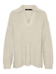 Vero Moda Sweter "Luna" w kolorze beżowym rozmiar: XS. Brązowe swetry Vero Moda, xs, bez wzorów, ze splotem, bez ramiączek. Za 105.95 zł.