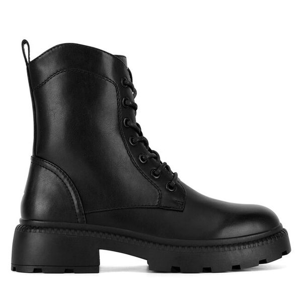 Trzewiki Lasocki. Czarne botki Lasocki, bez wzorów, bez obcasa, na płaskiej podeszwie, bez zapięcia. Za 199.99 zł.