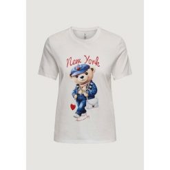 Koszulka crop top Kobieta ONLY Onlmaeve Life S/S Reg Tee Cs Jrs. Białe topy Only, s, bez wzorów, z bawełny, bez kołnierzyka, bez ramiączek. Za 154.20 zł.