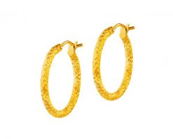 Złote kolczyki - koła, 19 mm. Żółte kolczyki Apart, złote. Za 549.00 zł.