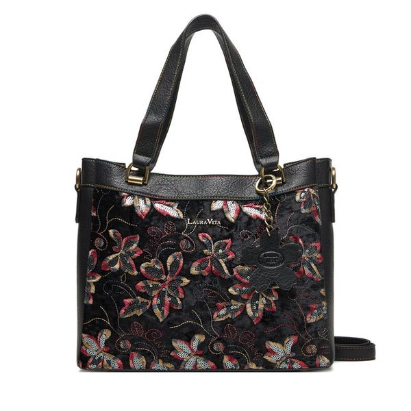 Torebka Laura Vita. Czarne torebki klasyczne Laura Vita, bez wzorów, bez dodatków. Za 299.99 zł.