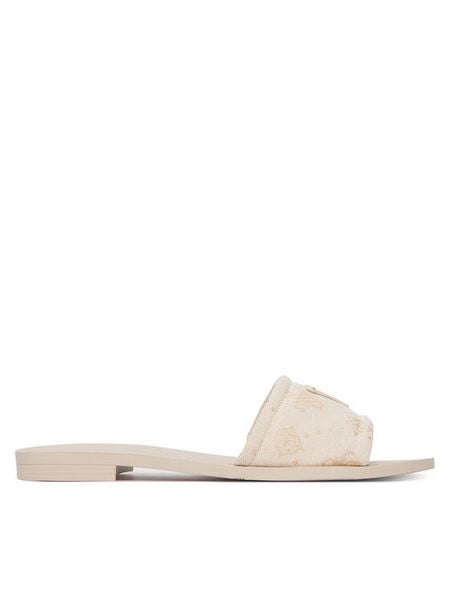 Guess Klapki FLJELS FAL03 Kremowy. Białe klapki Guess, z aplikacjami, z materiału, bez obcasa. Za 263.99 zł.