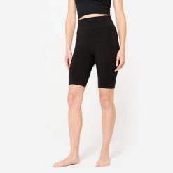 Legginsy do jogi damskie Kimjaly krótkie. Czarne legginsy KIMJALY, l, bez wzorów, z elastanu, na fitness i siłownię. Za 79.99 zł.