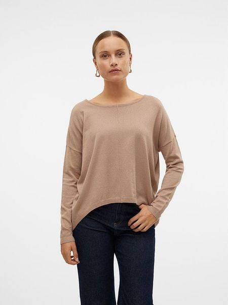 Vero Moda Sweter w kolorze jasnobrązowym rozmiar: XS. Brązowe swetry Vero Moda, xs, bez wzorów, ze splotem, bez ramiączek. Za 36.94 zł.