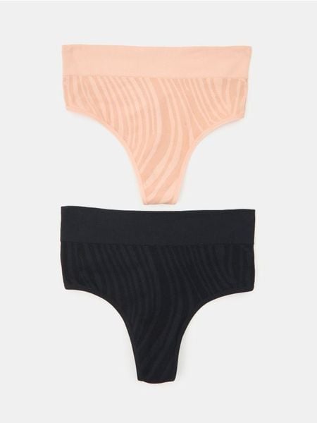 Majtki stringi z wysokim stanem 2 pack - wielobarwny. Stringi Sinsay, bez wzorów. Za 15.99 zł.
