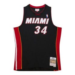 Koszulka Miami Heat Swingman 2012/13. Czarne bluzki Mitchell & Ness, bez wzorów, z poliesteru, sportowe, bez kołnierzyka, bez ramiączek. Za 513.50 zł.